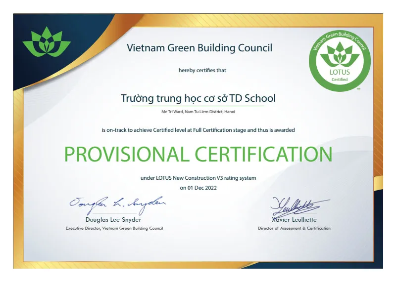 Chứng nhận LOTUS tạm thời hết hạn sau khi dự án hoàn công 18 tháng