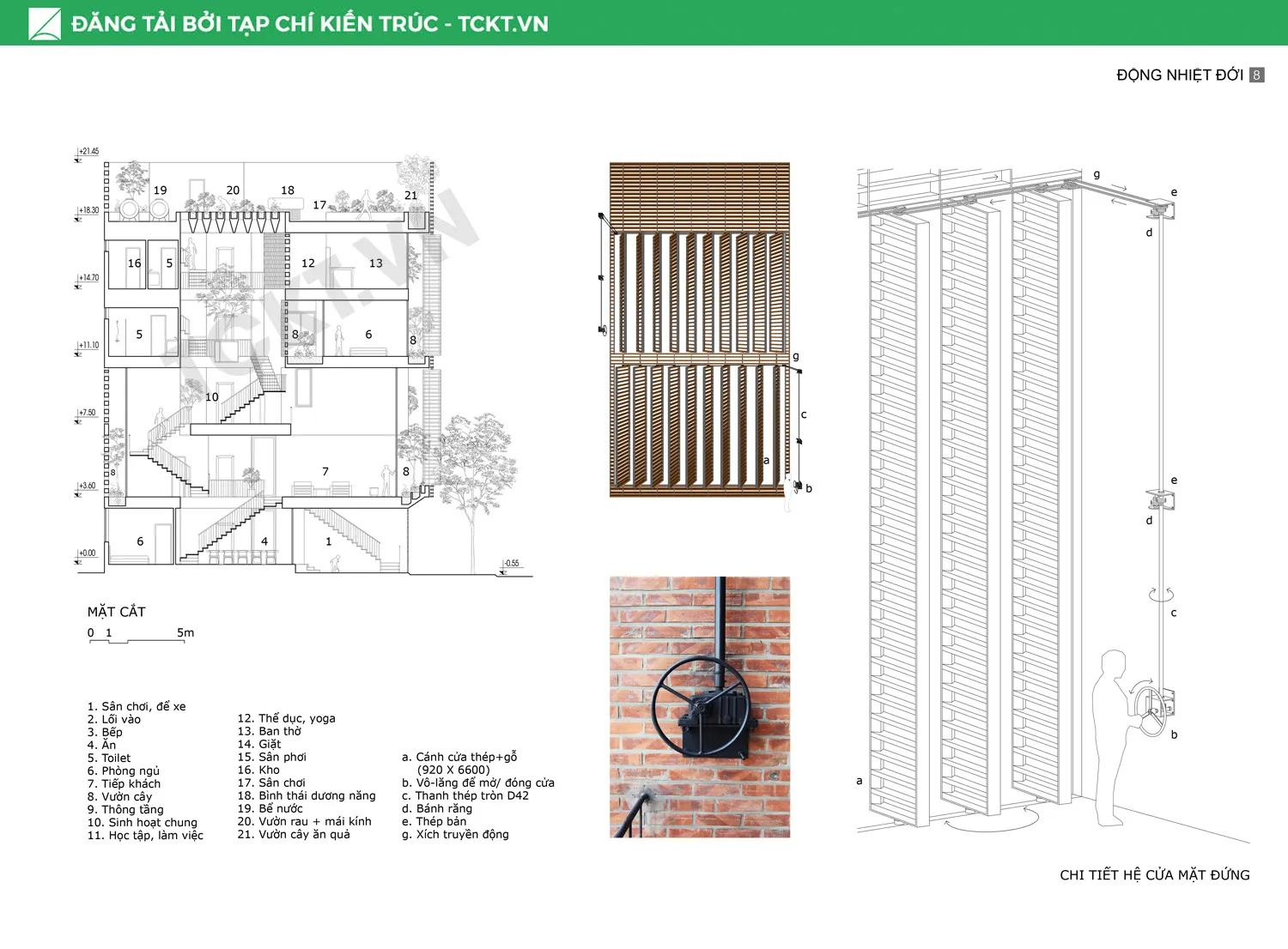 Góc nhìn từ bên trong ra không gian xanh bên ngoài