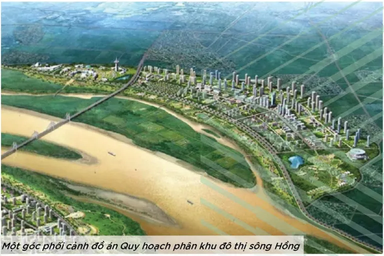 Một góc phối cảnh đồ án Quy hoạch phân khu đô thị sông Hồng