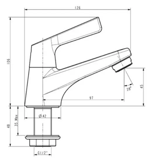 Bản vẽ kỹ thuật vòi lavabo American Standard Winston WF-T601