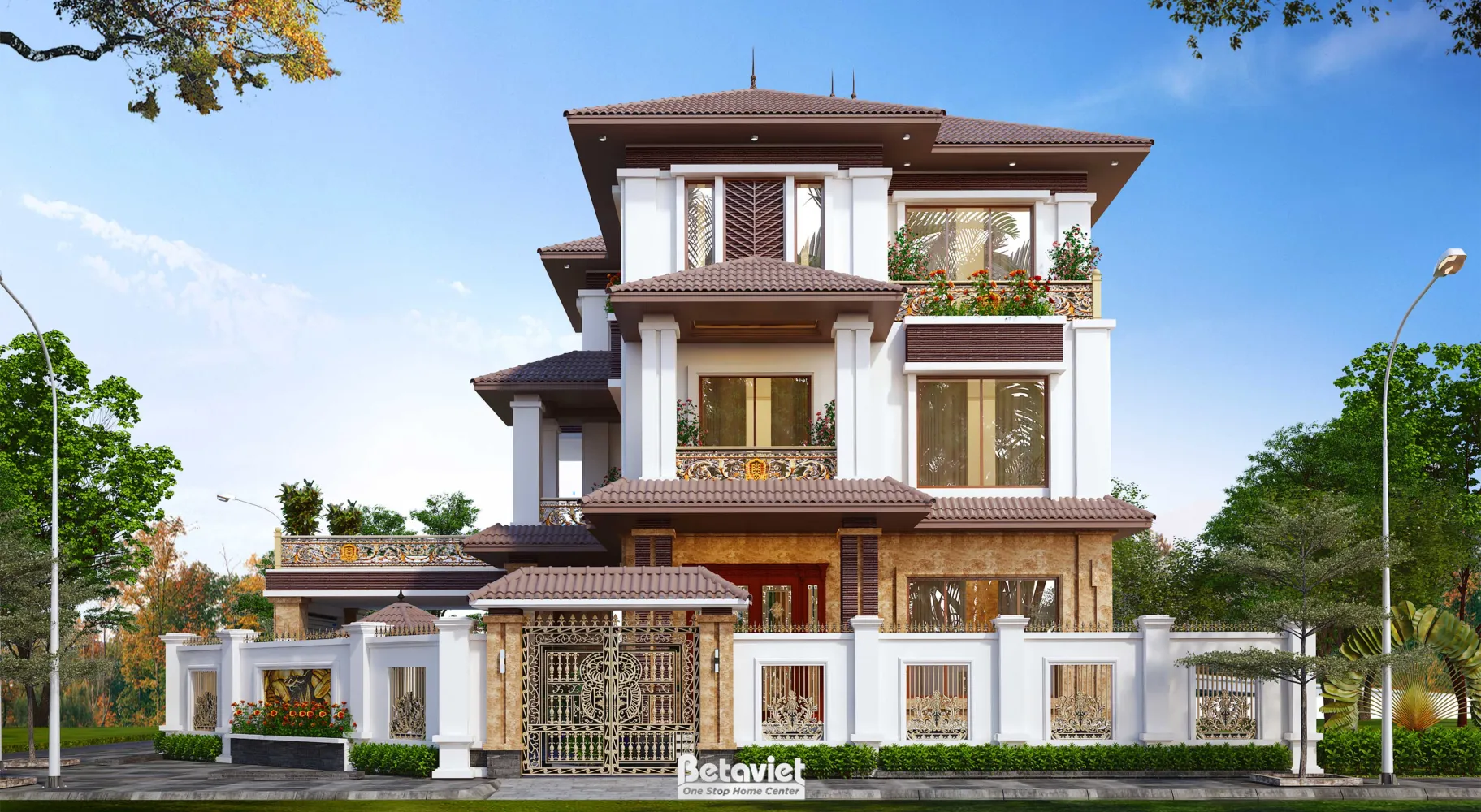 Không gian sân vườn kết hợp hồ bơi đẳng cấp của một dinh thự hiện đại