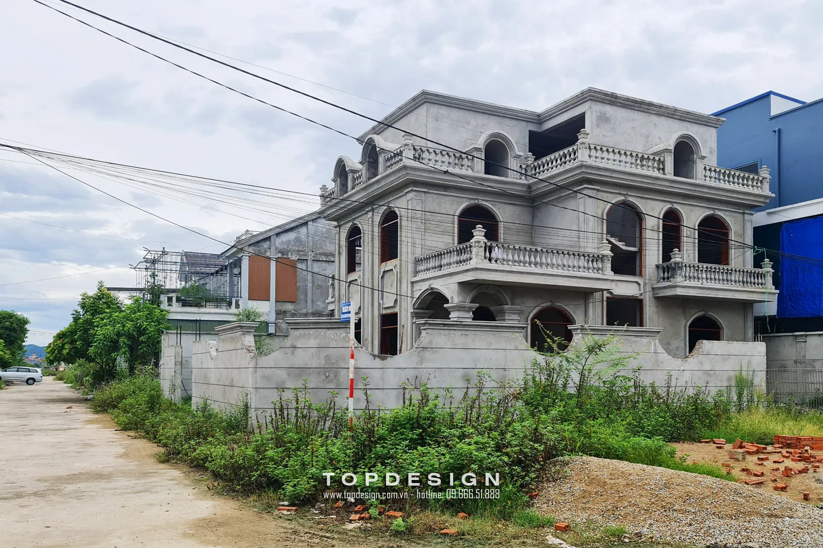 Hiện trạng công trình biệt thự trước khi thiết kế nội thất phong cách Indochine