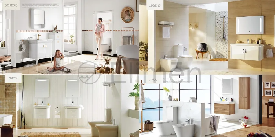 Phòng tắm tối giản với thiết bị thông minh và gam màu trung tính, tối ưu không gian cho dự án căn hộ cao cấp