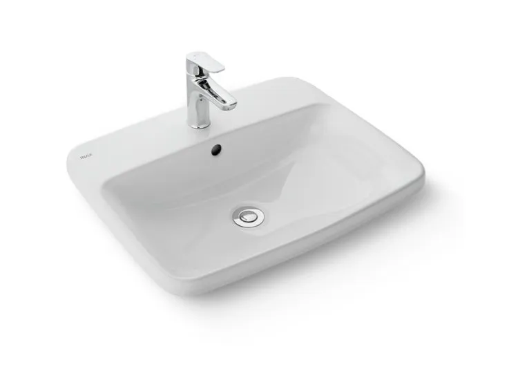 Chậu rửa dương bàn INAX L-2398V với thiết kế vành nổi hiện đại, kích thước 550×170×450mm
