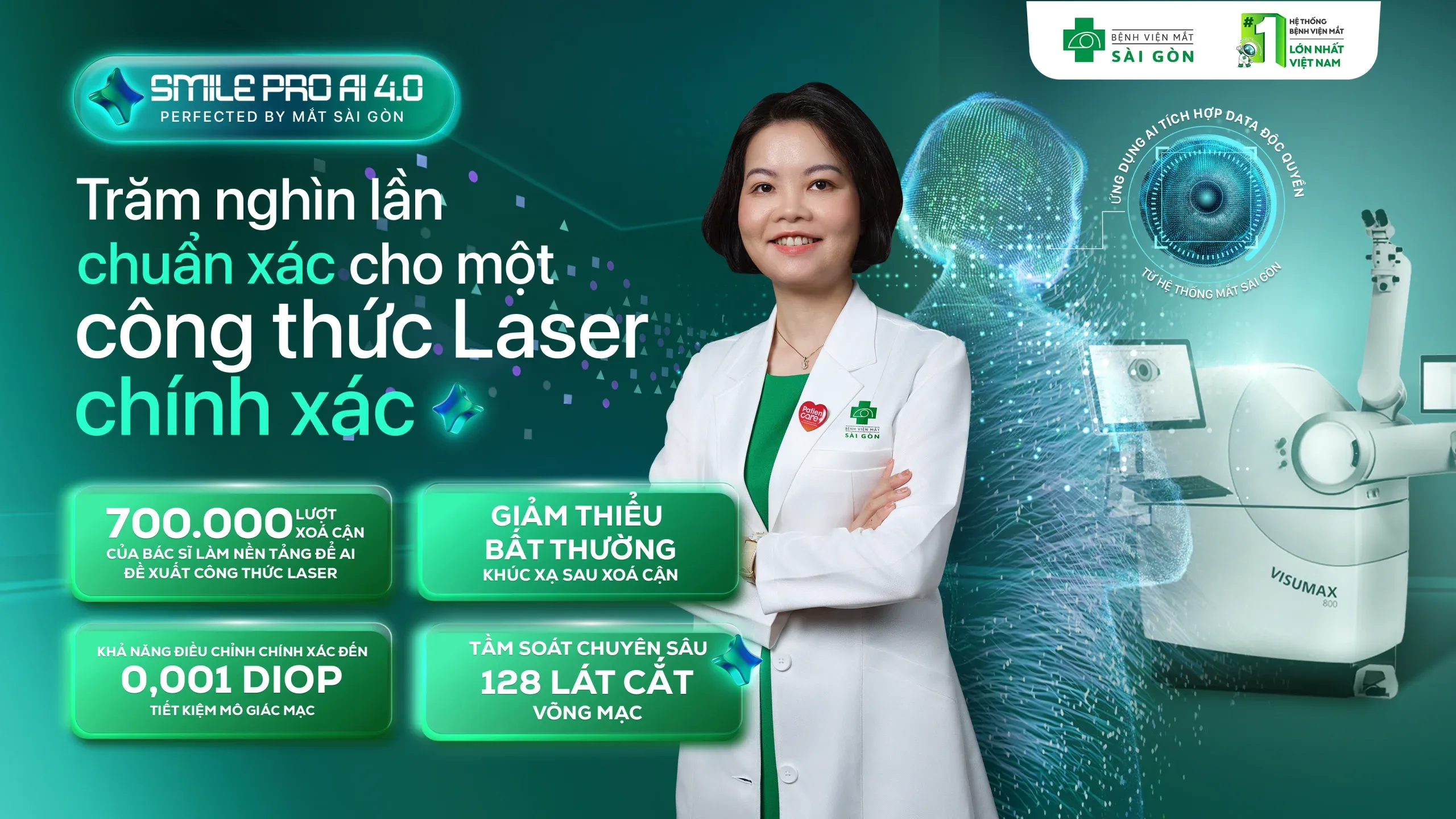 SMILE Pro AI 4.0 tạo laser chính xác đến 0,001 Diop và tầm soát võng mạc bằng ZEISS CIRRUS