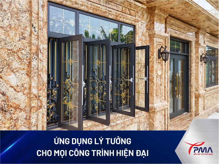 Ứng dụng cửa sổ phẳng không gân tại biệt thự hiện đại