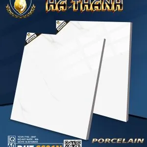 Mẫu gạch lát nền 60x60 vân đá đen trắng mang phong cách tối giản cho văn phòng