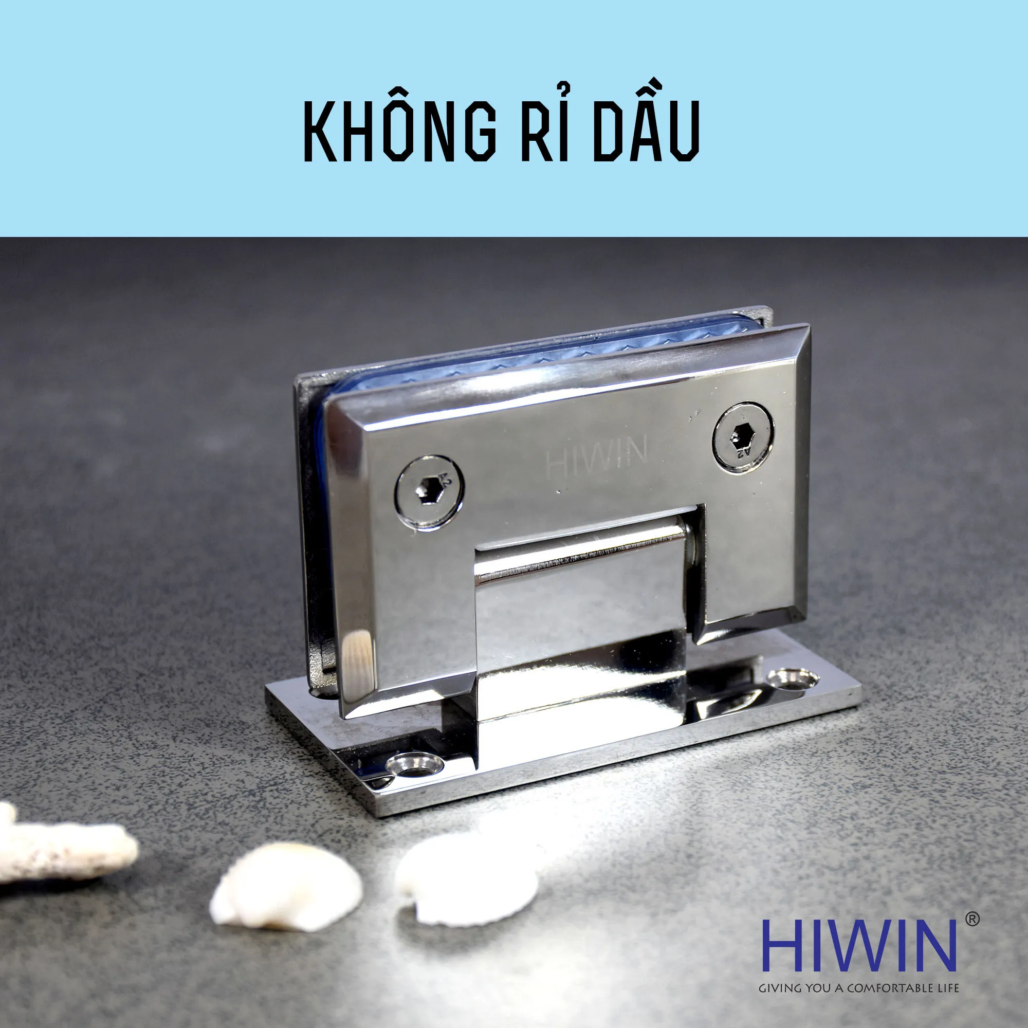 Bản lề cabin phòng tắm vận hành ổn định không chảy dầu, không xuống màu.