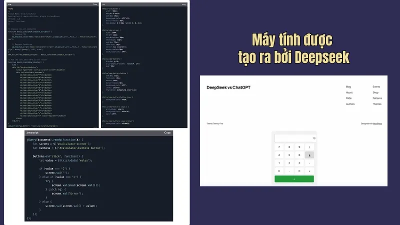 Máy tính được tạo từ DeepSeek