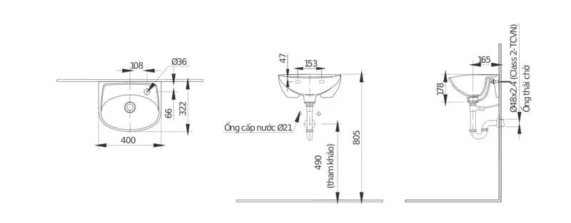 Lavabo chân lửng thiết kế tinh tế