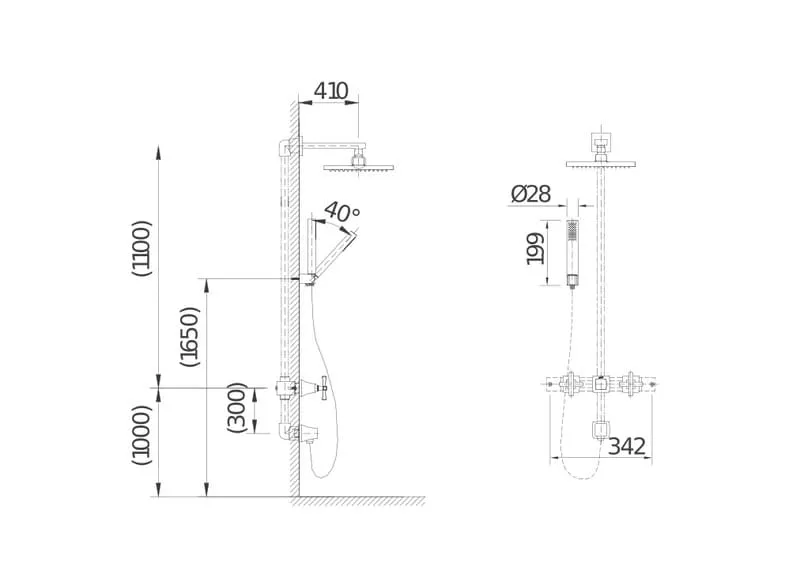 Bản vẽ kỹ thuật sen âm tường INAX BFV-81SEHW