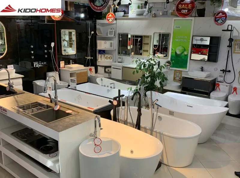 Showroom bồn tắm Inax với đầy đủ kích thước