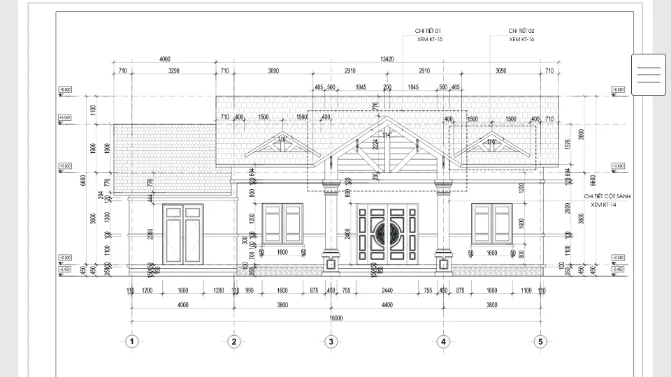 Mặt đứng thiết kế nhà vườn