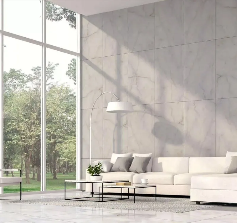 Gạch vân đá kem sang trọng cho không gian luxury