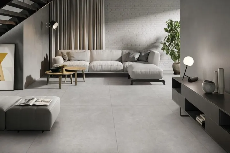 Gạch vân xi măng xám cho phong cách tối giản