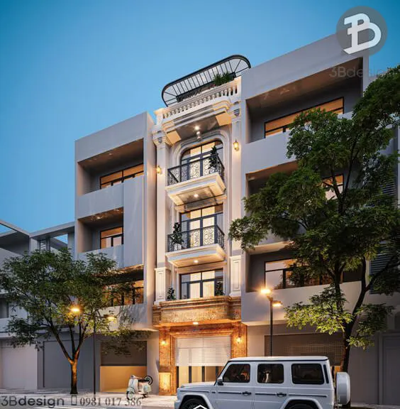 Nhà ống 4 tầng tân cổ điển