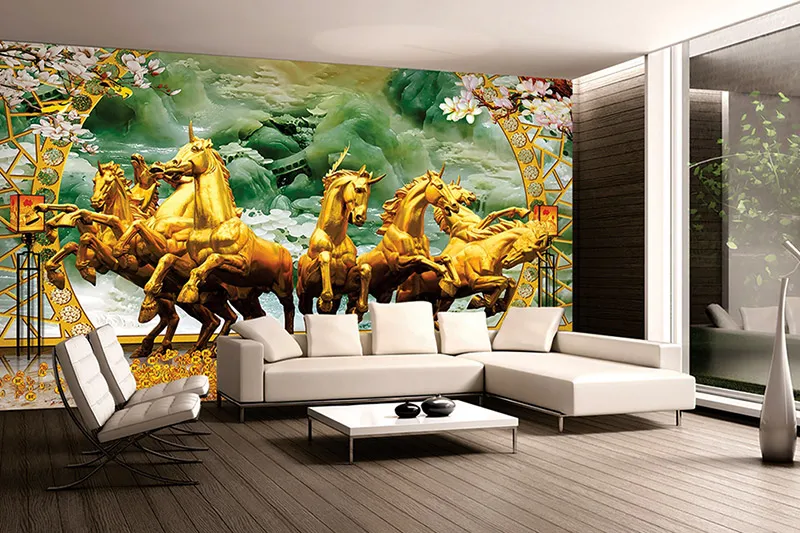 Bức tranh gạch 3D chủ đề Mã đáo thành công mang ý nghĩa phong thủy tốt lành cho gia chủ
