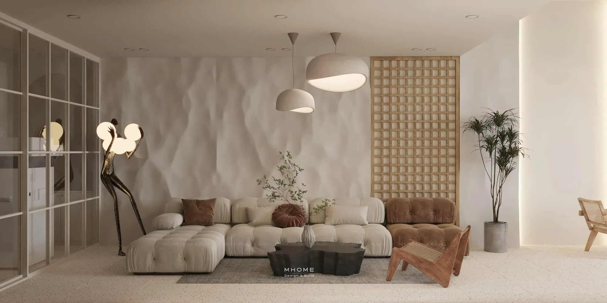 Sự đa dạng trong màu sắc và chất liệu trong phong cách Wabi Sabi