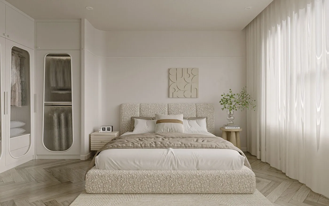 Thiết kế phòng ngủ phong cách Wabi Sabi