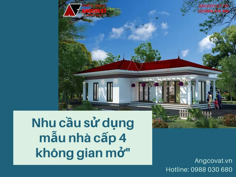 Mẫu nhà cấp 4 không gian mở với thiết kế hiện đại
