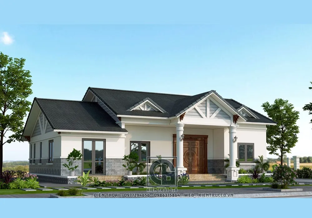Phối cảnh tổng thể của thiết kế nhà vườn