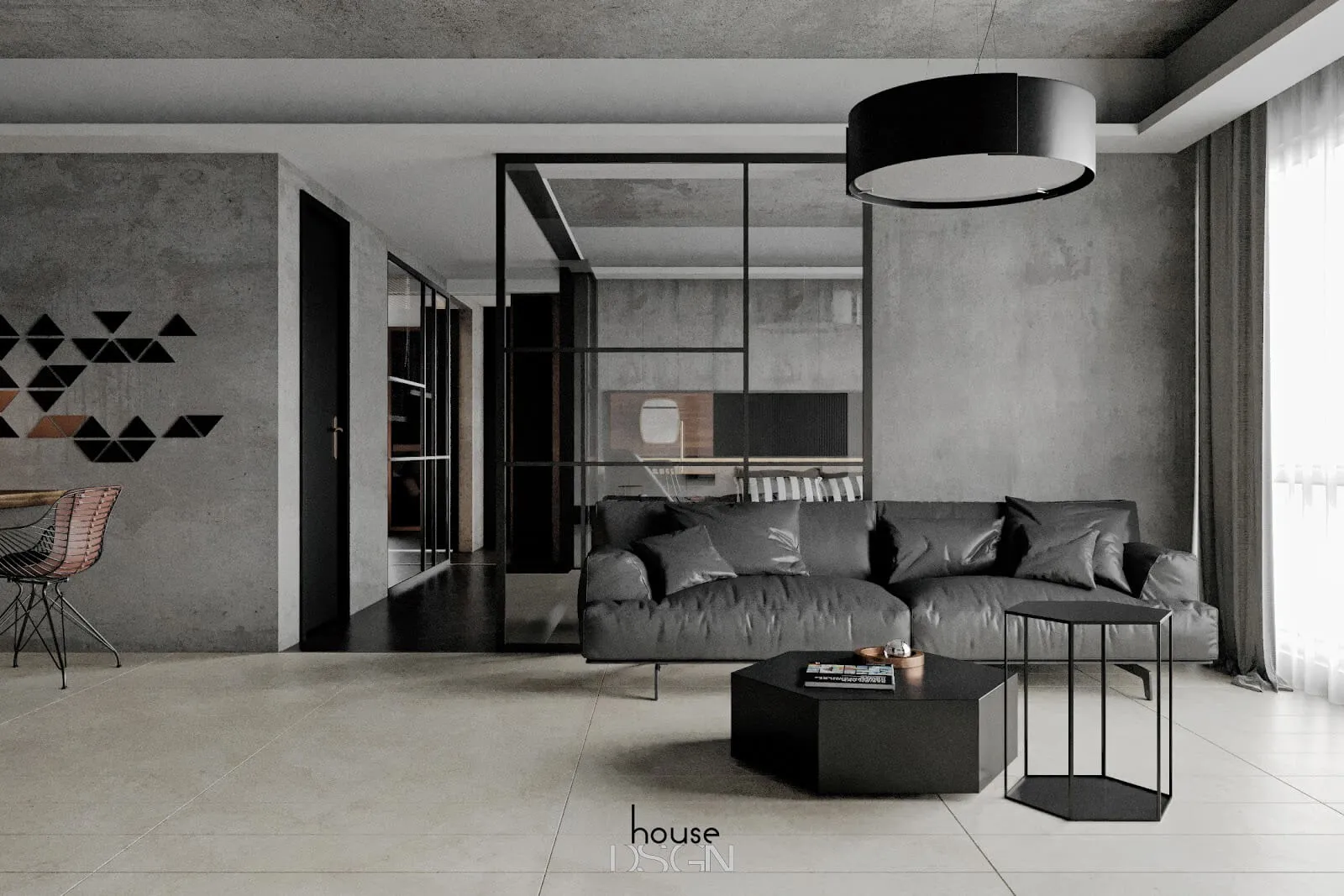Phòng khách Minimalism với sofa đơn giản
