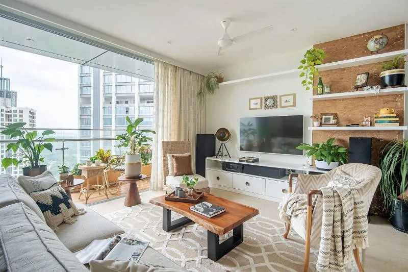 phòng khách phong cách thiết kế nội thất tropical