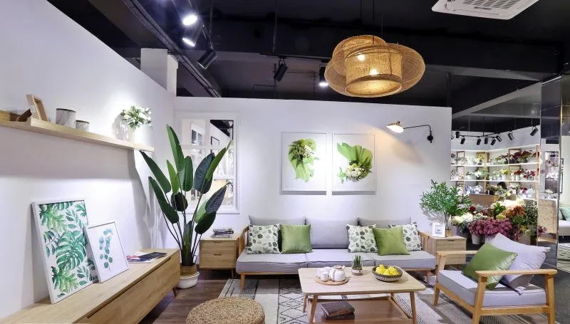 phòng khách phong cách thiết kế nội thất tropical