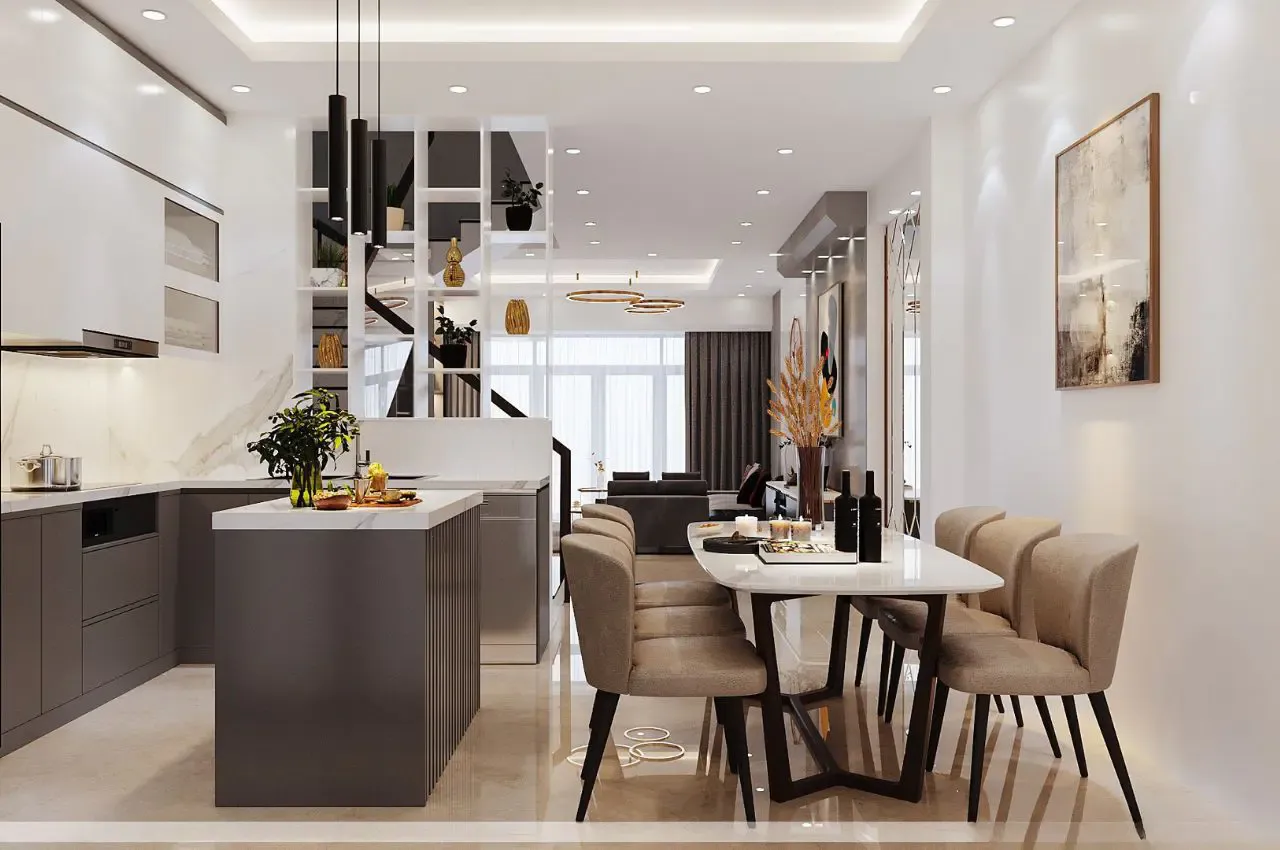 Không gian mở tạo sự liên kết giữa các khu vực chức năng