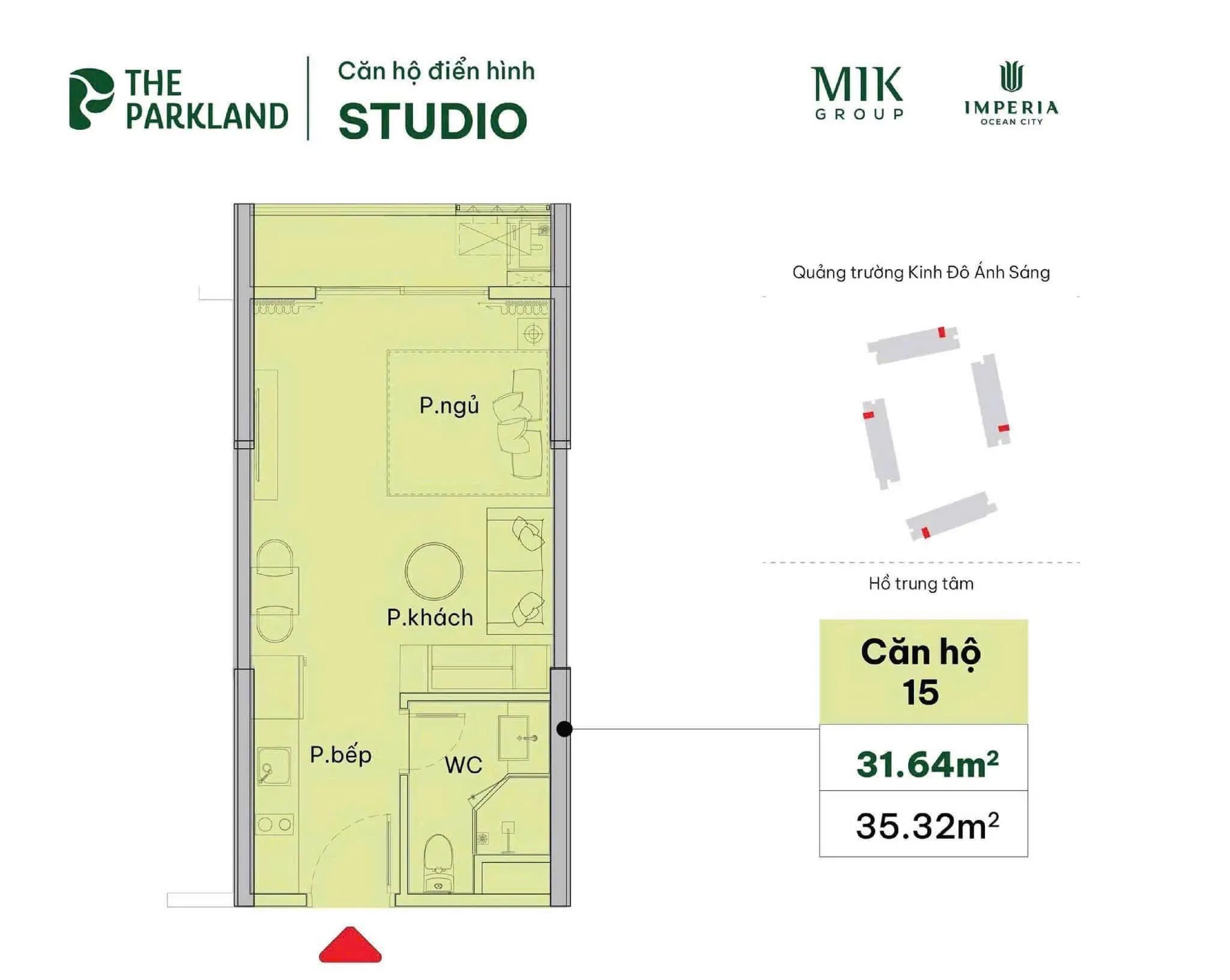 Thiết kế căn hộ studio The Parkland
