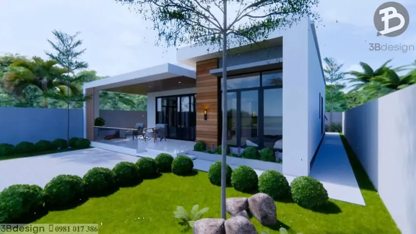 Nhà ống 1 tầng có sân vườn
