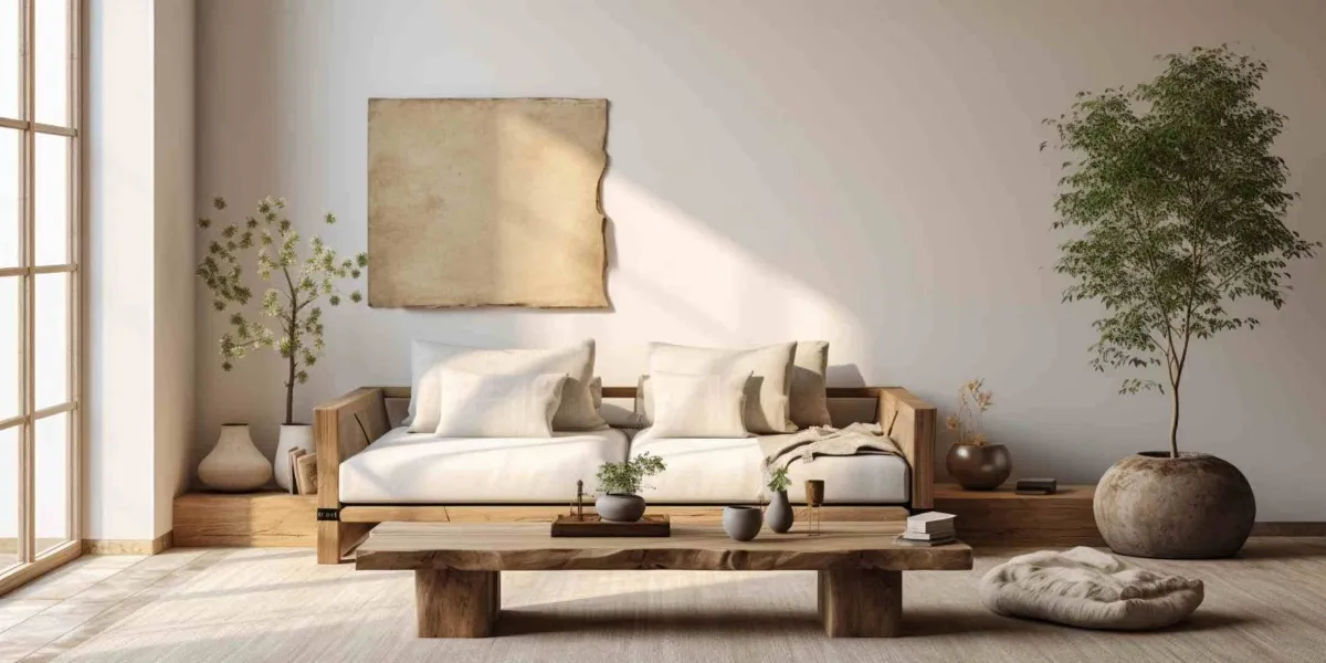 Thiết kế phòng khách Wabi Sabi