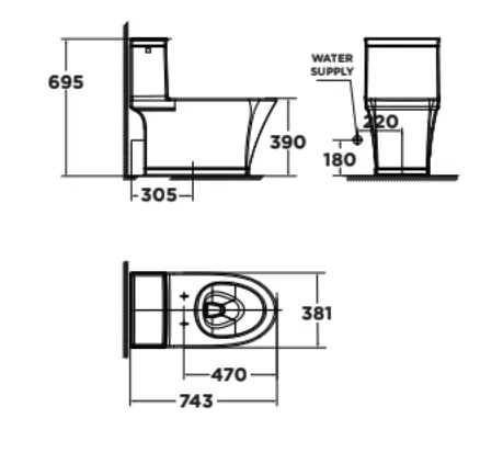 Bồn cầu 1 khối American Standard WP-2025 (WP2025) nắp êm dòng Kastello